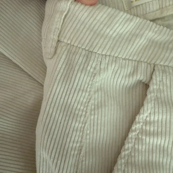 Anthropologie Maeve Cream Wide-Leg Avery Trouser Corduroy Tall - Picture 6 of 11